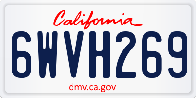 CA license plate 6WVH269