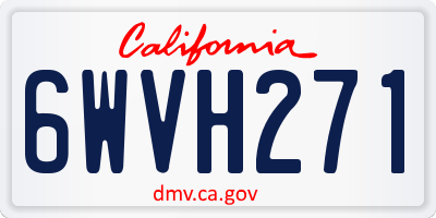 CA license plate 6WVH271