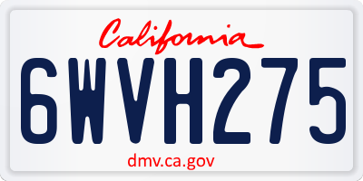 CA license plate 6WVH275