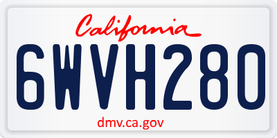 CA license plate 6WVH280