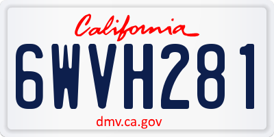 CA license plate 6WVH281
