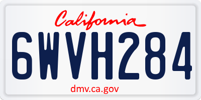 CA license plate 6WVH284