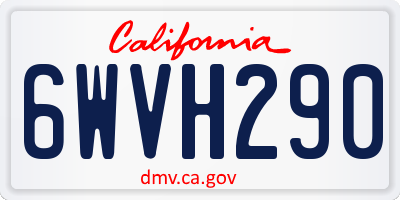 CA license plate 6WVH290