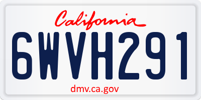 CA license plate 6WVH291