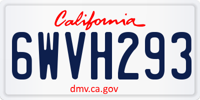 CA license plate 6WVH293