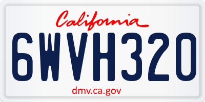 CA license plate 6WVH320