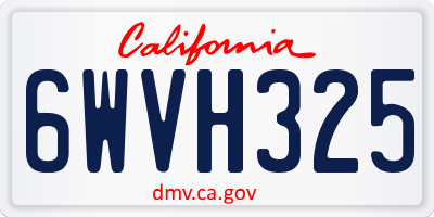 CA license plate 6WVH325