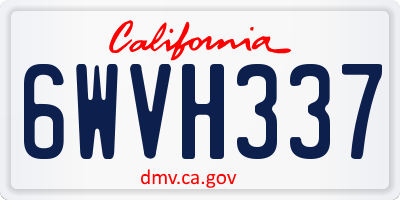 CA license plate 6WVH337