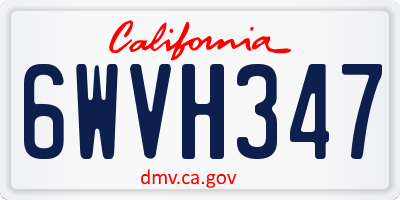 CA license plate 6WVH347