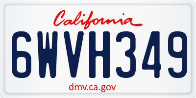 CA license plate 6WVH349