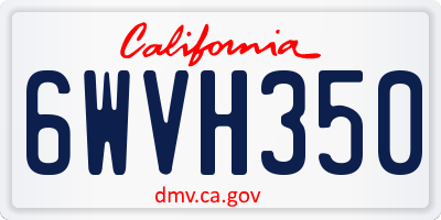 CA license plate 6WVH350