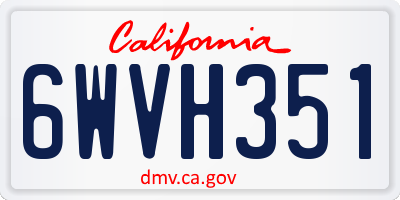 CA license plate 6WVH351