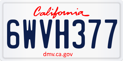 CA license plate 6WVH377