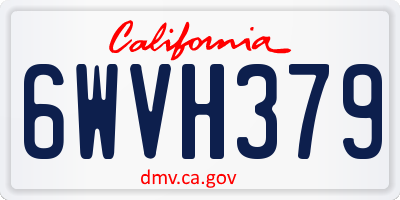 CA license plate 6WVH379