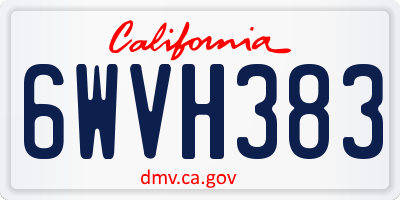 CA license plate 6WVH383