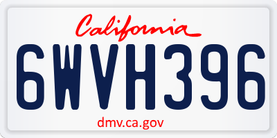 CA license plate 6WVH396