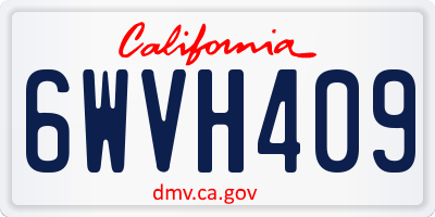 CA license plate 6WVH409