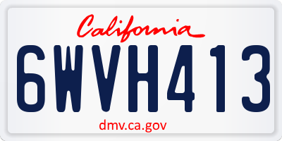 CA license plate 6WVH413