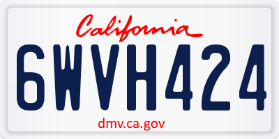 CA license plate 6WVH424