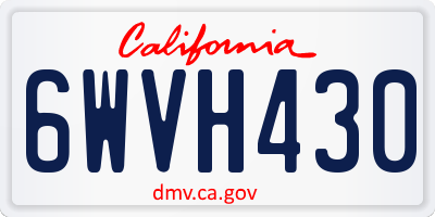 CA license plate 6WVH430