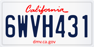 CA license plate 6WVH431