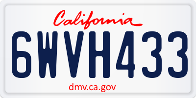 CA license plate 6WVH433