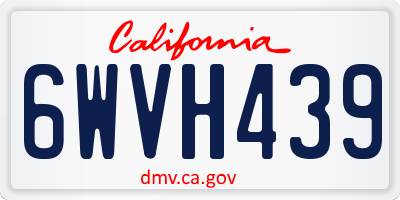 CA license plate 6WVH439