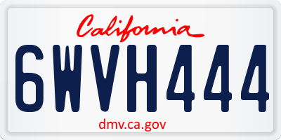 CA license plate 6WVH444