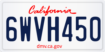 CA license plate 6WVH450