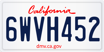 CA license plate 6WVH452