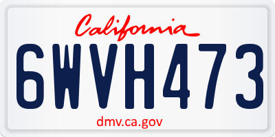 CA license plate 6WVH473