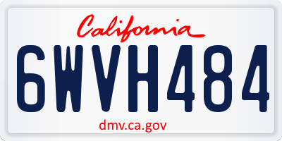 CA license plate 6WVH484