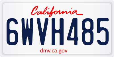 CA license plate 6WVH485