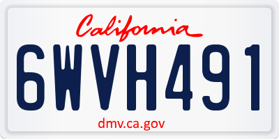 CA license plate 6WVH491