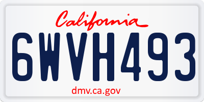 CA license plate 6WVH493