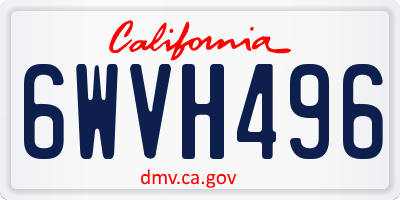 CA license plate 6WVH496