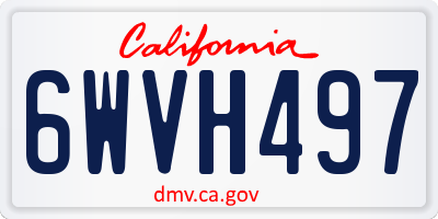 CA license plate 6WVH497