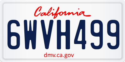 CA license plate 6WVH499