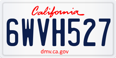 CA license plate 6WVH527