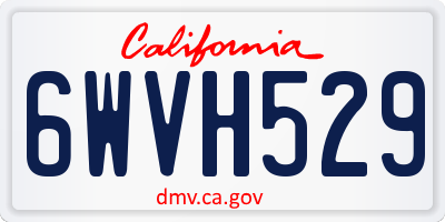 CA license plate 6WVH529