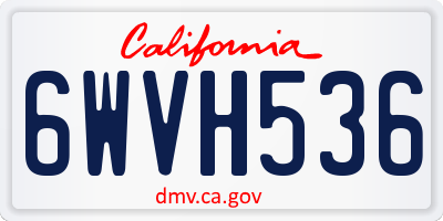 CA license plate 6WVH536