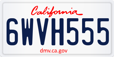 CA license plate 6WVH555