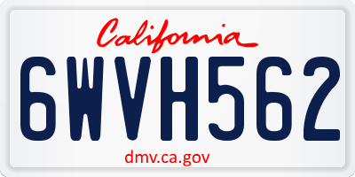 CA license plate 6WVH562