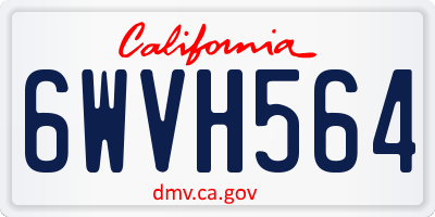 CA license plate 6WVH564