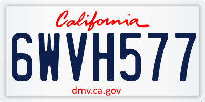 CA license plate 6WVH577