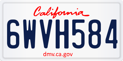 CA license plate 6WVH584