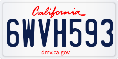 CA license plate 6WVH593