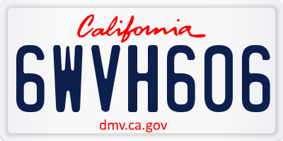 CA license plate 6WVH606