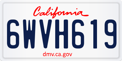 CA license plate 6WVH619