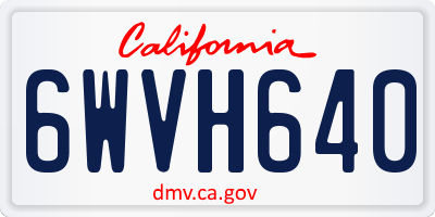 CA license plate 6WVH640